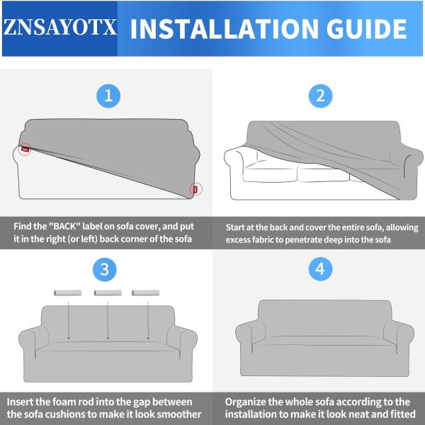 ZNSAYOTX 1 Piece Jacquard Couch Covers for 3 Cushion Couch Living Room High Stretch