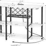 Unikito Bar Table Cabinet with Charging Station