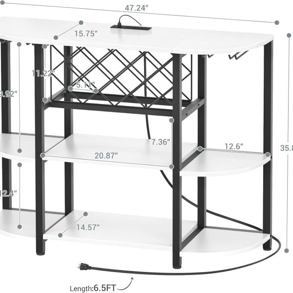 Unikito Bar Table Cabinet with Charging Station