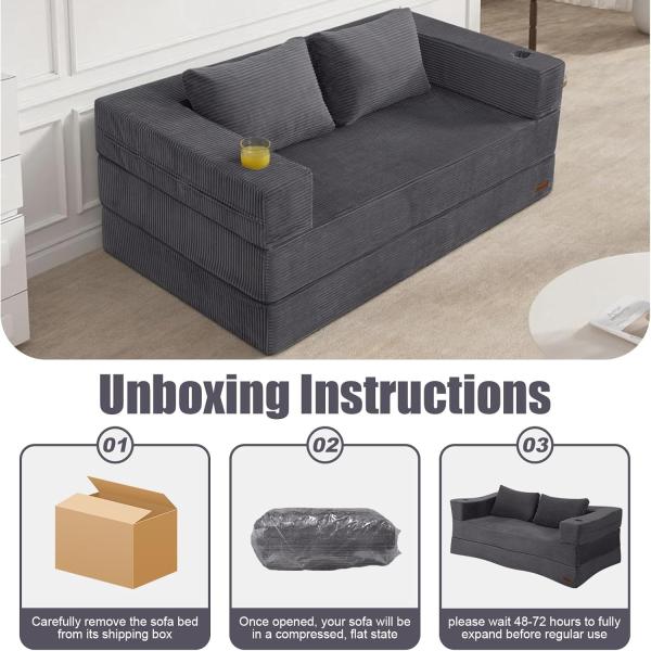 MeMoreCool Futon Couch Convertible Sofa Bed Queen