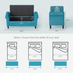 HOMCOM 50" Storage Ottoman Bench, Upholstered End of Bed Bench with Rolled