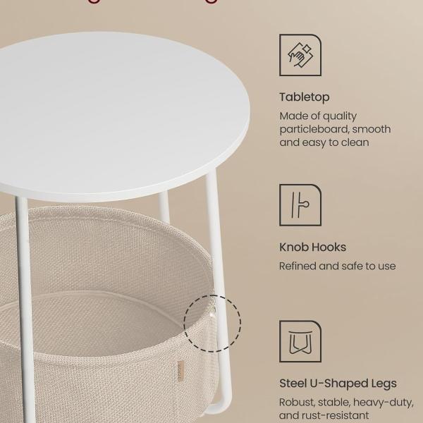 VASAGLE LILEA Collection - Small Round Side End Table