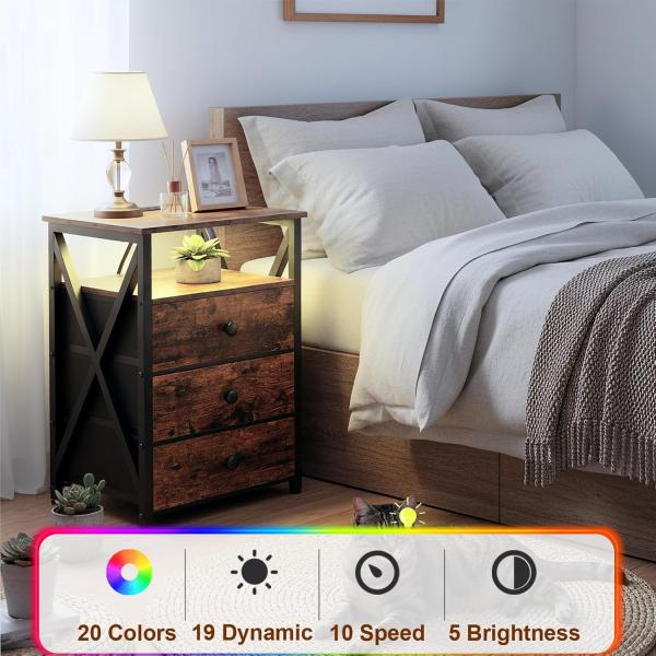 AMHANCIBLE Night Stand Set 2