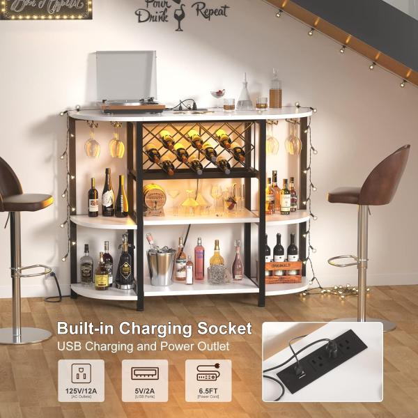 Unikito Bar Table Cabinet with Charging Station