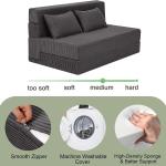 eMoreCool Boneless Folding Sofa Bed Full, Corduroy Convertible Sleeper Chair