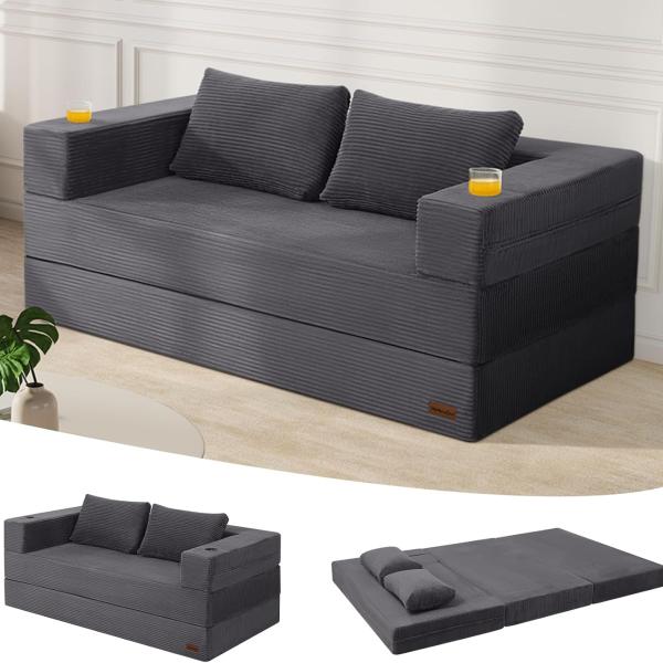 MeMoreCool Futon Couch Convertible Sofa Bed Queen