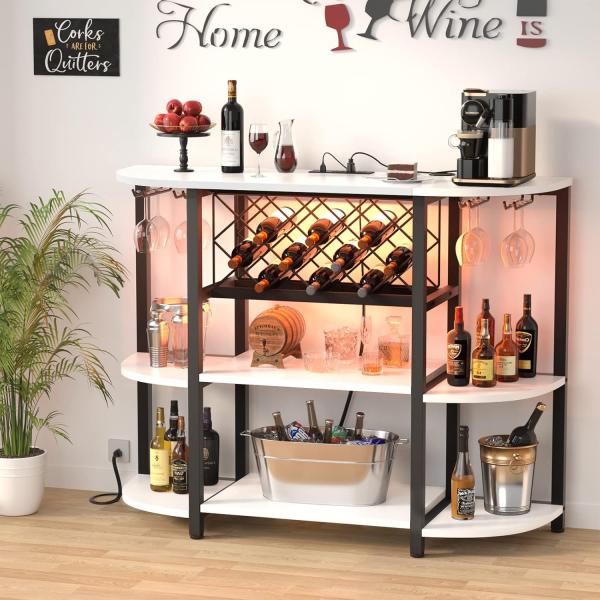 Unikito Bar Table Cabinet with Charging Station