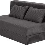 eMoreCool Boneless Folding Sofa Bed Full, Corduroy Convertible Sleeper Chair