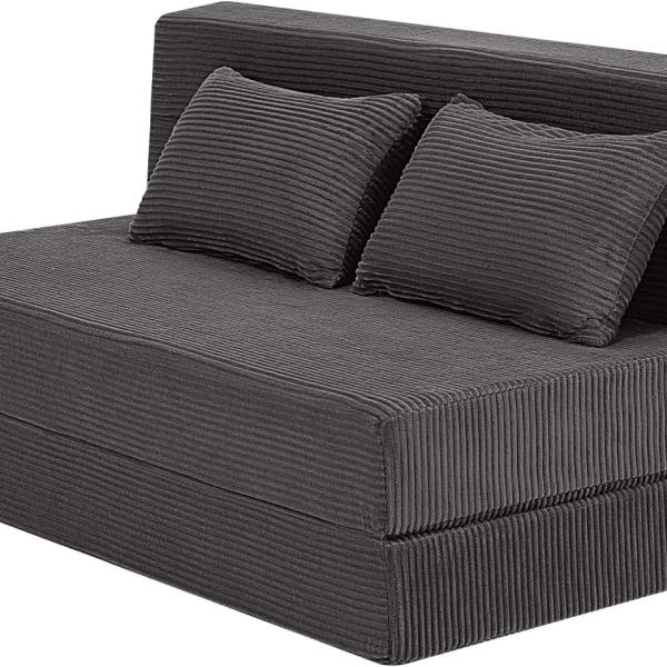 eMoreCool Boneless Folding Sofa Bed Full, Corduroy Convertible Sleeper Chair