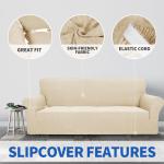 ZNSAYOTX 1 Piece Jacquard Couch Covers for 3 Cushion Couch Living Room High Stretch