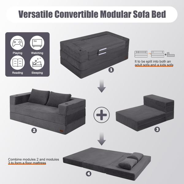 MeMoreCool Futon Couch Convertible Sofa Bed Queen