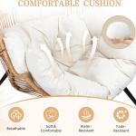 Vongrasig Wicker Egg Chair PE Rattan Chair with Cushion