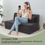 eMoreCool Boneless Folding Sofa Bed Full, Corduroy Convertible Sleeper Chair