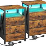 AMHANCIBLE Night Stand Set 2
