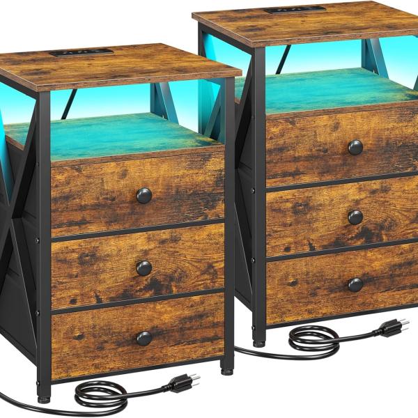 AMHANCIBLE Night Stand Set 2