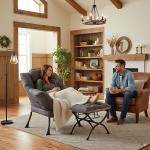 LITA Lazy Chair with Ottoman, Modern Accent