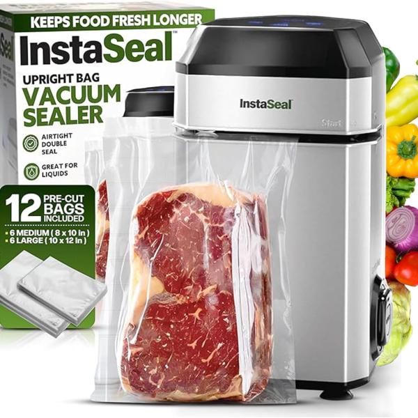InstaSeal Vacuum Sealer for Food with 12 Bags