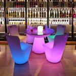Outdoor LED Furniture Dining Table and Chairs Plastic Garden Furniture