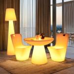 Outdoor LED Furniture Dining Table and Chairs Plastic Garden Furniture