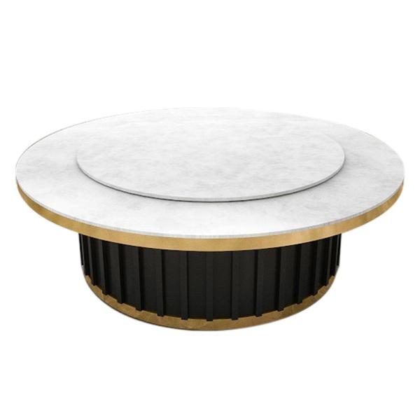 Modern 20-Person Capacity Commercial Hot Pot Table Large Hotel Dining Electric Rock Plate Turntable Box Extendable Metal Chair