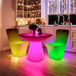 Outdoor LED Furniture Dining Table and Chairs Plastic Garden Furniture