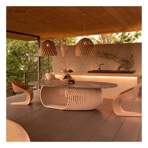 High Quality Outdoor Wood Table Customized Indoor Art Wood Coffee Dining Table