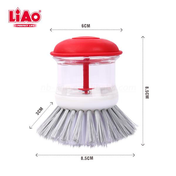 LIAO Round Hand Scrub Kitchen Brush with Soap Dispenser