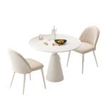 French Style Cream Dining Table Slate Chair Combination Luxury Reception Negotiation Balcony Accessible for Small Apartments
